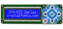 White on Blue 16x2 Character USB LCD CFA533-TMI-KU White on Blue 16x2 Character USB LCD CFA533-TMI-KU