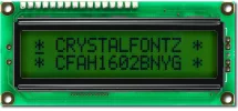 Green 16x2 Character Sunlight Readable LCD CFAH1602B-NYG-JT Green 16x2 Character Sunlight Readable LCD CFAH1602B-NYG-JT