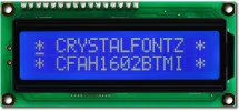 16x2 White on Blue Character LCD CFAH1602B-TMI-JT 16x2 White on Blue Character LCD CFAH1602B-TMI-JT