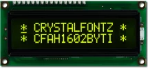 16x2 Yellow on Dark Character LCD CFAH1602B-YTI-JT 16x2 Yellow on Dark Character LCD CFAH1602B-YTI-JT