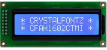 Standard White on Blue 16x2 Character LCD CFAH1602C-TMI-JT Standard White on Blue 16x2 Character LCD CFAH1602C-TMI-JT