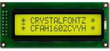 Sunlight Readable Yellow 16x2 Character LCD CFAH1602C-YYH-JTV Sunlight Readable Yellow 16x2 Character LCD CFAH1602C-YYH-JTV