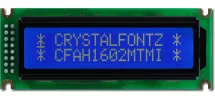 White on Blue 16x2 Character LCD CFAH1602M-TMI-ET White on Blue 16x2 Character LCD CFAH1602M-TMI-ET
