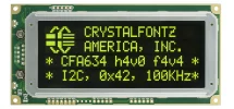 Yellow on Black 20x4 Character I2C LCD CFA634-YDI-KC Yellow on Black 20x4 Character I2C LCD CFA634-YDI-KC