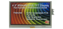 800x480 4.3" Resistive Touchscreen EVE TFT Display CFA800480E0-043SR 800x480 4.3" Resistive Touchscreen EVE TFT Display CFA800480E0-043SR
