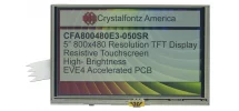 5" 800x480 Resistive Touchscreen TFT with EVE CFA800480E3-050SR 5" 800x480 Resistive Touchscreen TFT with EVE CFA800480E3-050SR