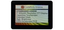 800x480 5 Inch EVE Touchscreen TFT Display CFA800480E3-050SW 800x480 5 Inch EVE Touchscreen TFT Display CFA800480E3-050SW