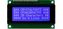 White on Blue 20x4 Character LCD CFAH2004D-TMI-ET White on Blue 20x4 Character LCD CFAH2004D-TMI-ET