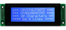 White on Blue 20x4 Character Display CFAH2004K-TMI-JP White on Blue 20x4 Character Display CFAH2004K-TMI-JP