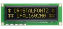 16x2 Character Yellow on Black OLED Display CFAL1602H0-Y 16x2 Character Yellow on Black OLED Display CFAL1602H0-Y
