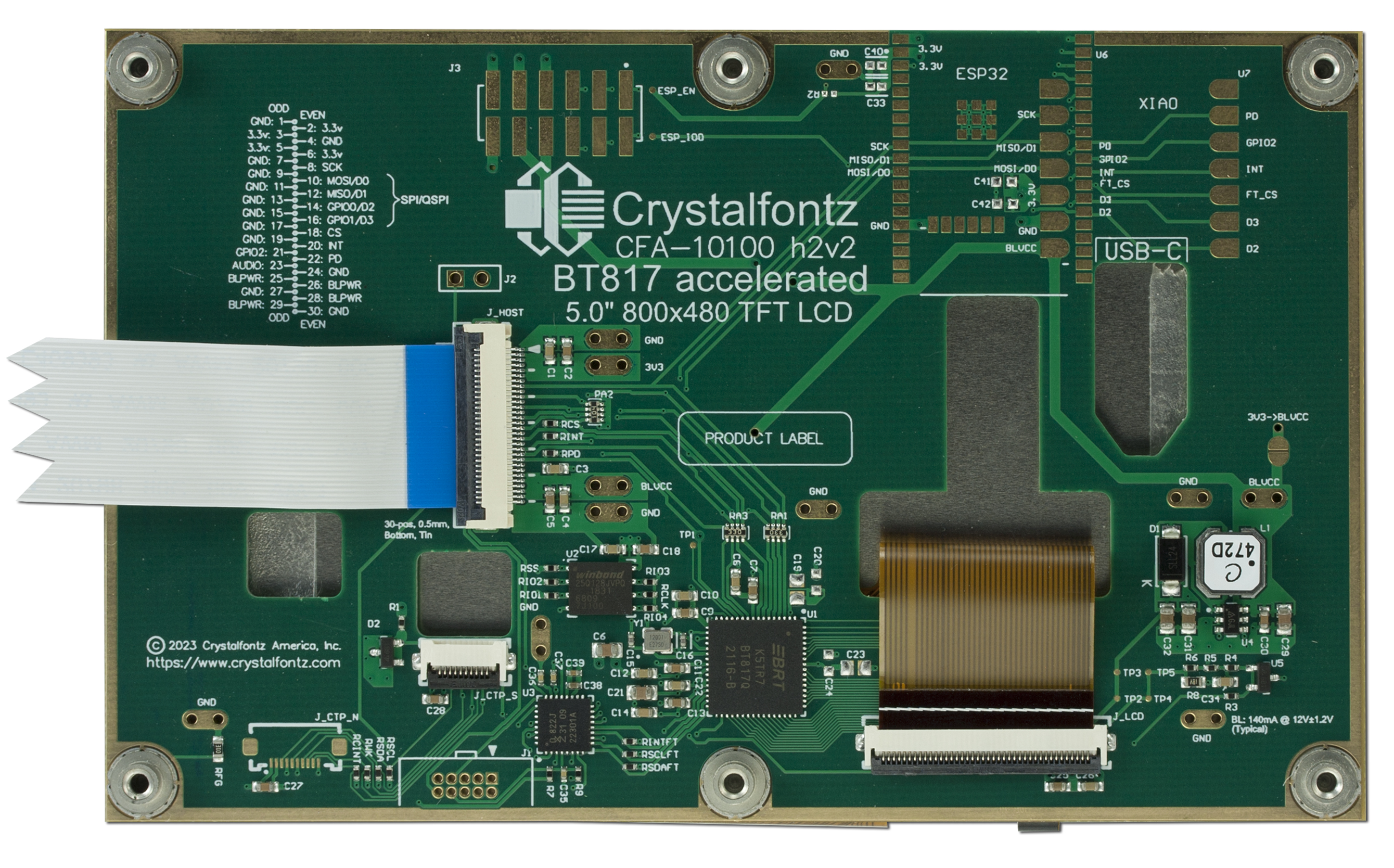 800x480 5 EVE TFT Display from Crystalfontz