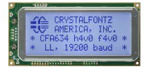 Light Blue Logic Level Serial 20x4 Character LCD CFA634-TFH-KL Light Blue Logic Level Serial 20x4 Character LCD CFA634-TFH-KL