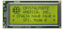Yellow-Green 20x4 Character SPI LCD CFA634-YFH-KP Yellow-Green 20x4 Character SPI LCD CFA634-YFH-KP