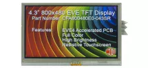 800x480 4.3" Resistive Touchscreen EVE TFT Display CFA800480E0-043SR 800x480 4.3" Resistive Touchscreen EVE TFT Display CFA800480E0-043SR