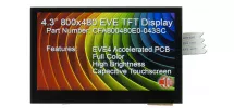 4.3" 800x480 EVE BT817 Cap-Touch TFT Display Module CFA800480E0-043SC 4.3" 800x480 EVE BT817 Cap-Touch TFT Display Module CFA800480E0-043SC