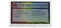 Sunlight Readable 480x272 4.3" TFT Display Module CFAF480272H0-043SN Sunlight Readable 480x272 4.3" TFT Display Module CFAF480272H0-043SN