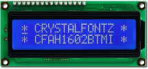 16x2 White on Blue Character LCD CFAH1602B-TMI-JT 16x2 White on Blue Character LCD CFAH1602B-TMI-JT