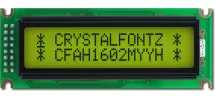 Yellow-Green Standard 16x2 Character LCD CFAH1602M-YYH-ET Yellow-Green Standard 16x2 Character LCD CFAH1602M-YYH-ET