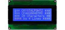 20x4 Character White on Blue LCD CFAH2004B-TMI-ET 20x4 Character White on Blue LCD CFAH2004B-TMI-ET