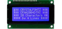 White on Blue 20x4 Character LCD CFAH2004D-TMI-ET White on Blue 20x4 Character LCD CFAH2004D-TMI-ET