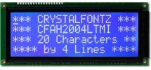 20x4 Character LCD White on Blue CFAH2004L-TMI-JT 20x4 Character LCD White on Blue CFAH2004L-TMI-JT