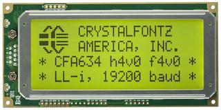 20x4 Inverted Logic Level Serial Character LCD (CFA634-YFH-KN)