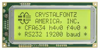 20x4 Serial RS232 Character LCD (CFA634-YFH-KS)